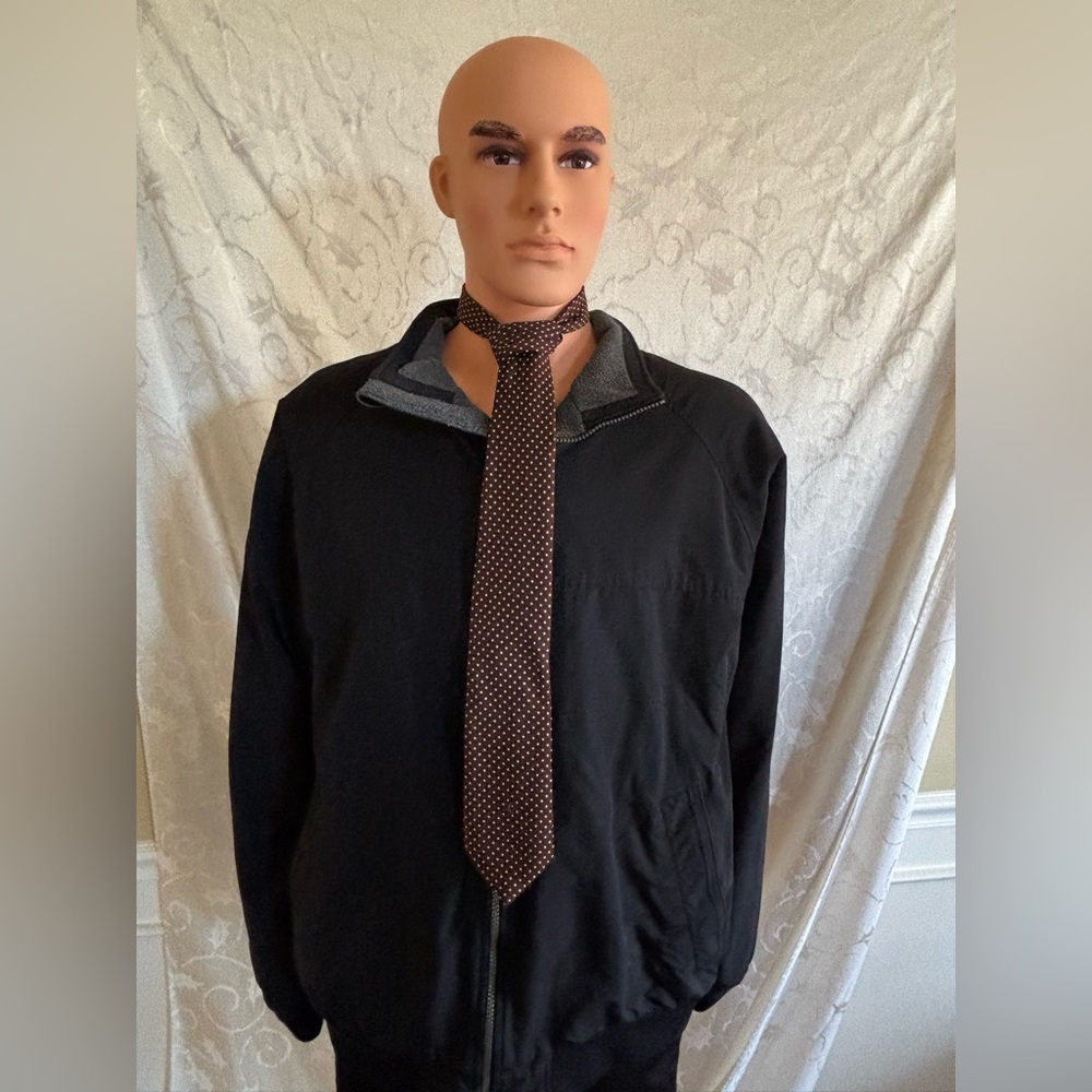 Pierre Cardin Paris - New York 100% Imported Polyester Brown Dotted Tie [Good]